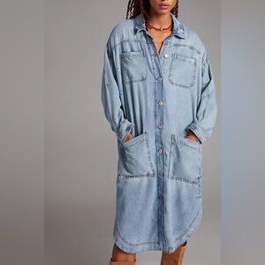 Anthropologie Blue Denim Jacket Dress